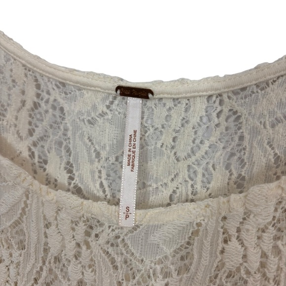 Free People Dress Shake it Up Crochet Lace Cutout Mini Size‎ S Boho Ivory - Picture 4 of 7